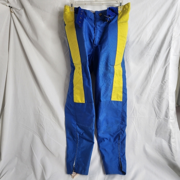 Vintage LUJA Denim BMX Motocross Pants. Size 30 Blue/yellow